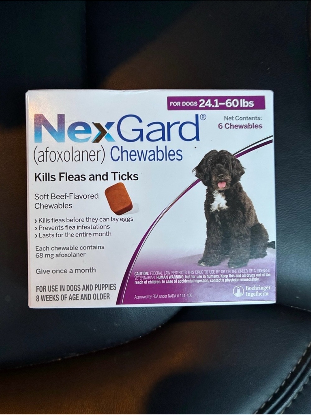 Nexgard 24-60 lbs 6 pack flea & tick for dogs